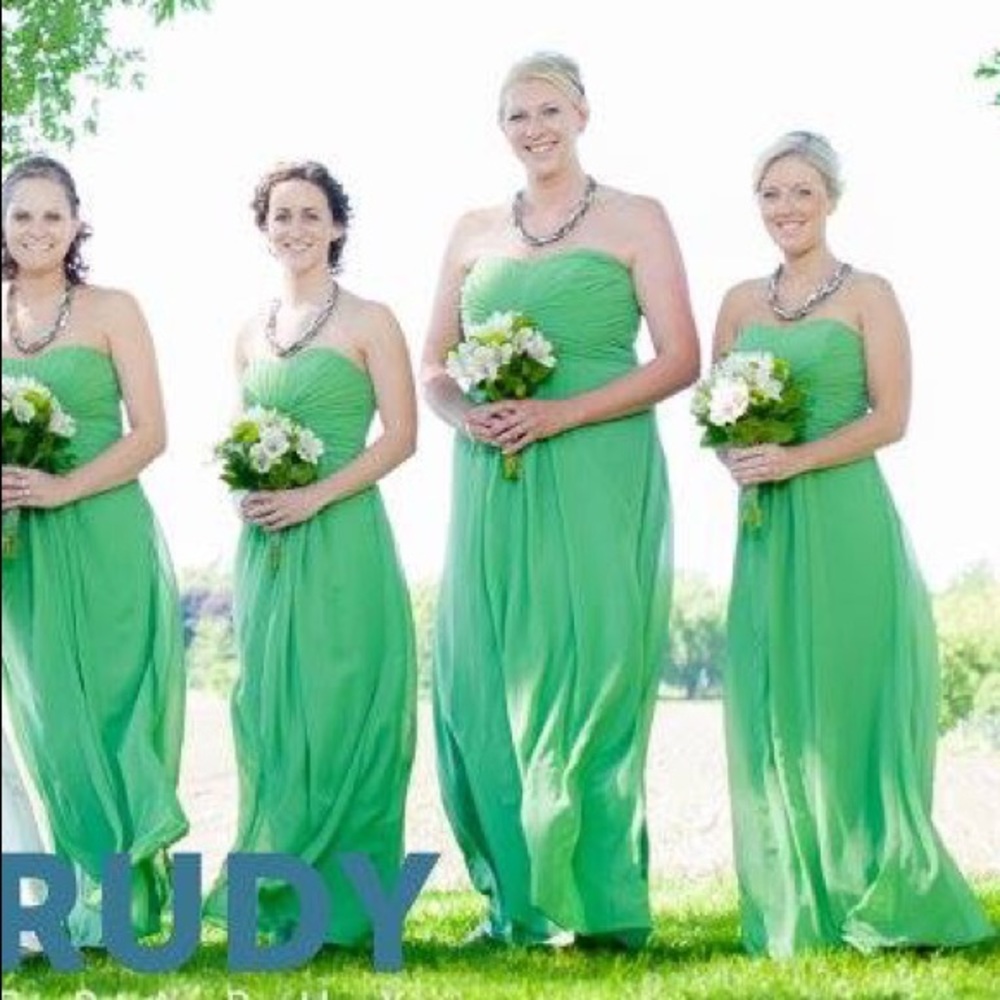 Long Strapless David’s Bridal Bridesmaid Dress